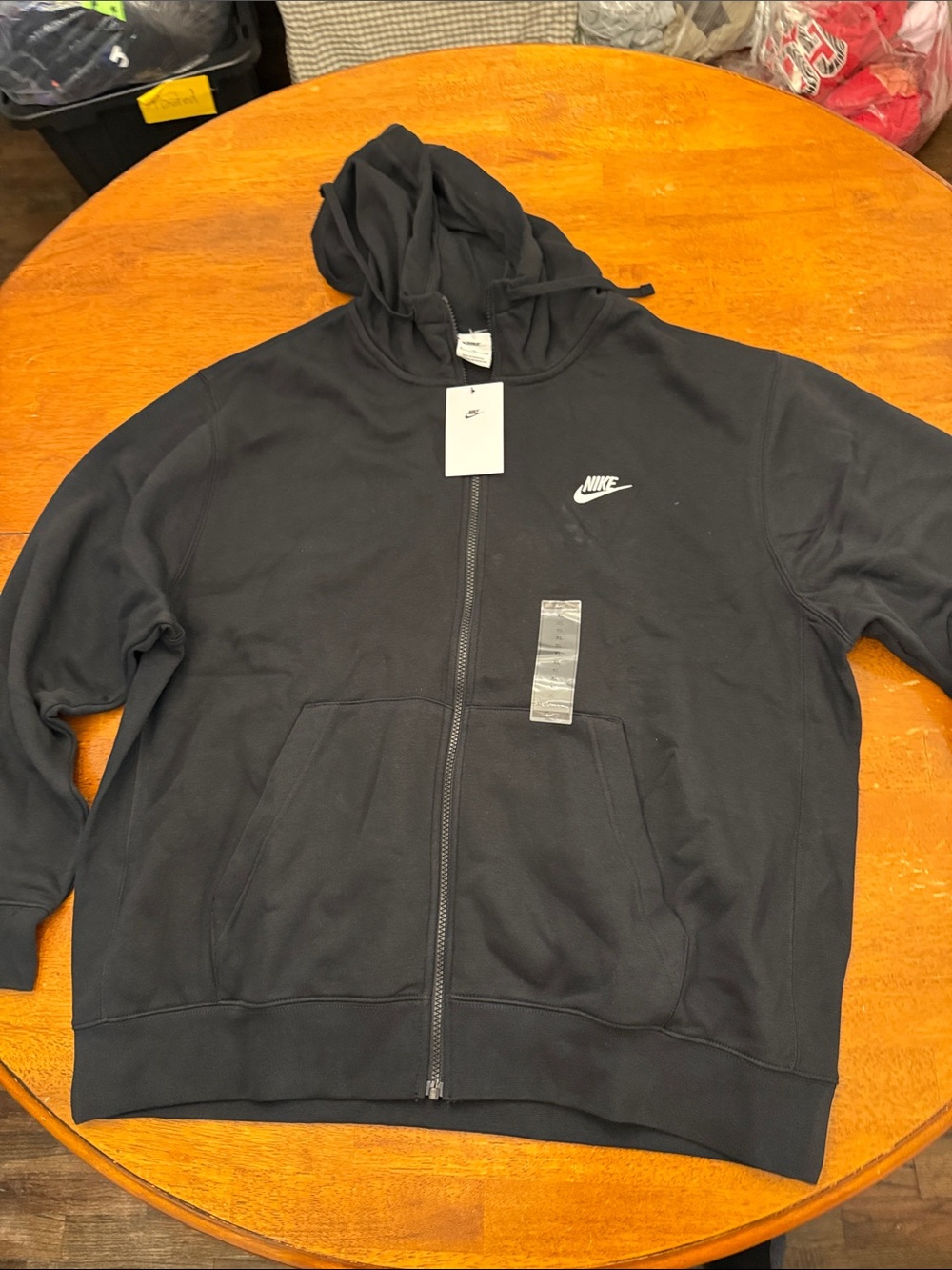 Nike Sportswear Club Full Zip Hoodie Jacket Mens Size XL Black BV2645-010 NWT